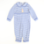 Appliquéd Labrador Collared Boy Long Bubble - Royal Blue Stripe Knit