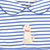 Appliquéd Labrador Collared Boy Long Bubble - Royal Blue Stripe Knit