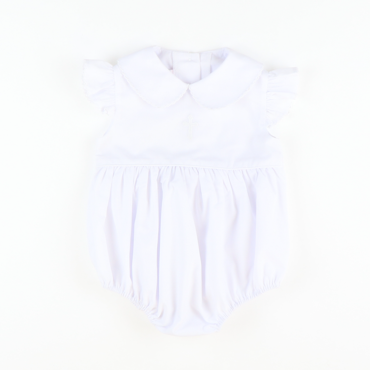 Embroidered Cross Collared Girl Bubble - Stellybelly