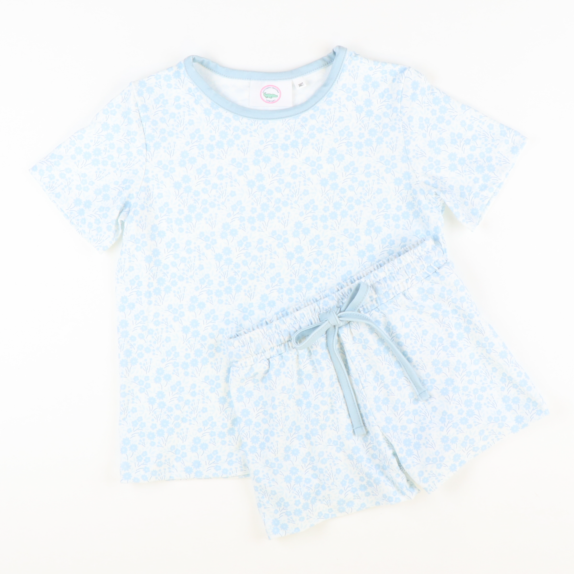 French Blue Floral Loungewear Set
