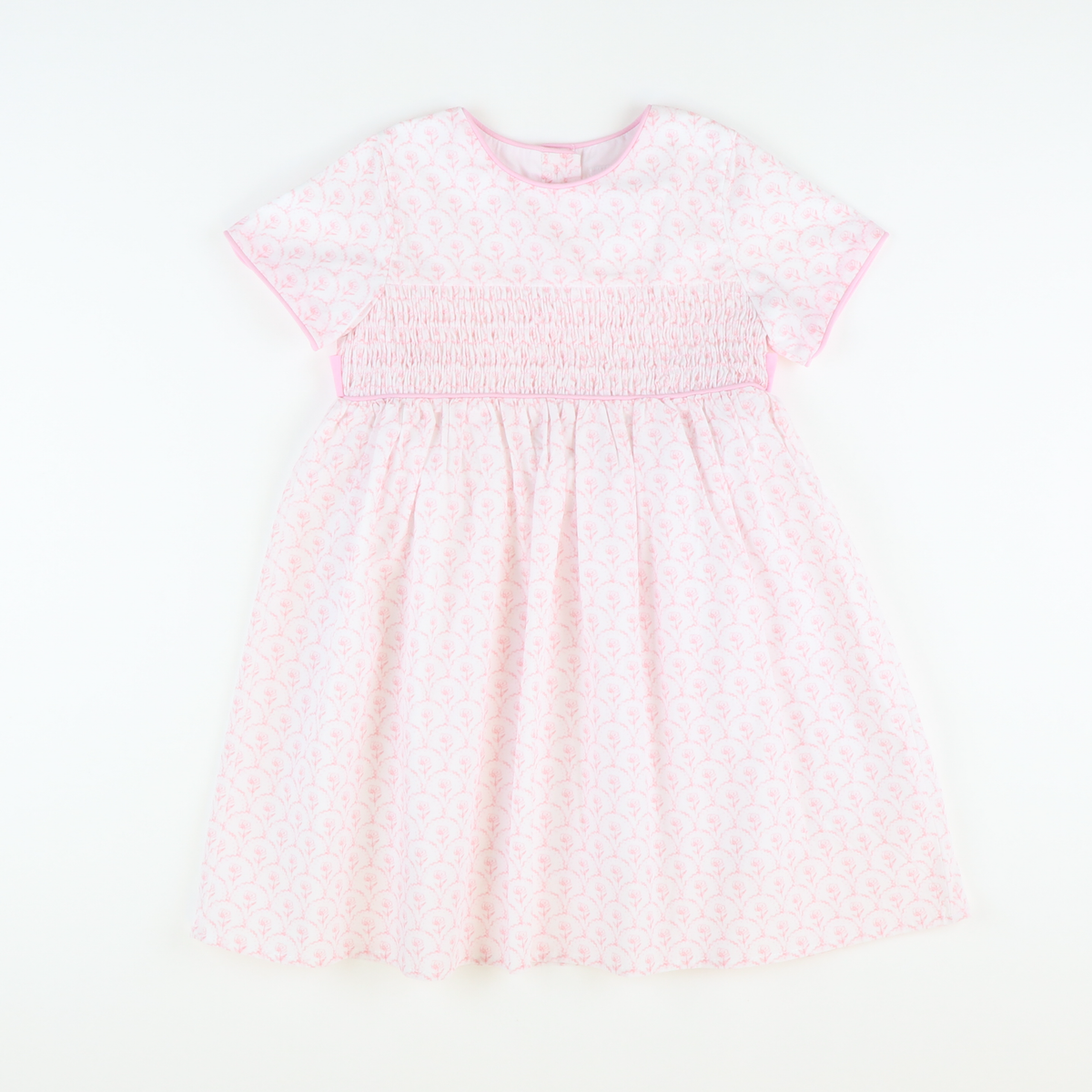 Smocked Pink Peony Dress