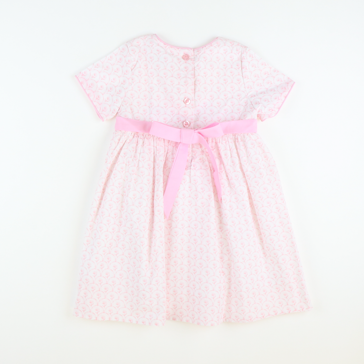 Smocked Pink Peony Dress