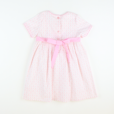 Smocked Pink Peony Dress