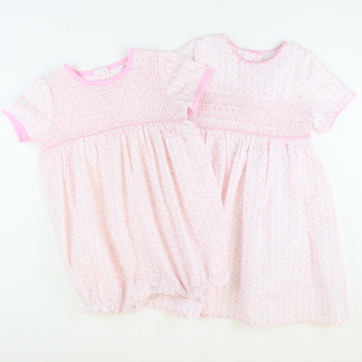 Smocked Pink Peony Dress