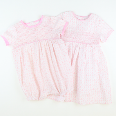 Smocked Pink Peony Dress