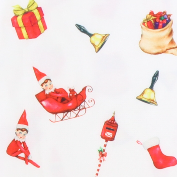 Santa's Elf White Knit Pajama Set