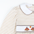 Embroidered Turkeys Collared Dress - Tan Stripe Knit