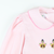 Embroidered Turkeys Collared Dress - Light Pink Stripe Knit