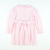 Embroidered Turkeys Collared Dress - Light Pink Stripe Knit