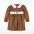 Smocked Autumn Turkeys Collared Dress - Cinnamon Corduroy