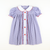 Embroidered Apples Dress - Royal Blue Sandra Gingham Plaid - Stellybelly