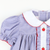 Embroidered Apples Dress - Royal Blue Sandra Gingham Plaid - Stellybelly