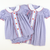 Embroidered Apples Dress - Royal Blue Sandra Gingham Plaid - Stellybelly