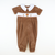 Smocked Autumn Turkeys Collared Boy Long Bubble - Cinnamon Corduroy