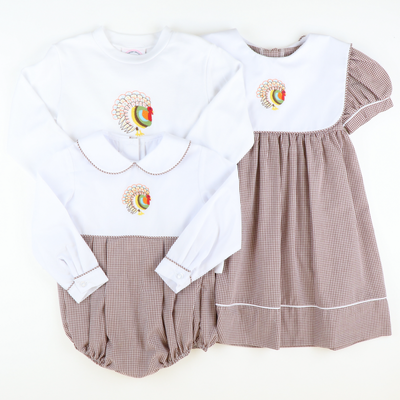 Embroidered Turkey Long Sleeve Shirt - White Knit