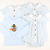 Embroidered Turkeys Collared Boy Bubble - Light Blue Flannel Gingham