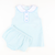 Collared Seersucker Sleeveless Top & Bloomer Set - Light Blue & Mint Stripe