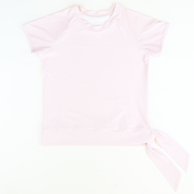 Light Pink Side Tie Rash Guard