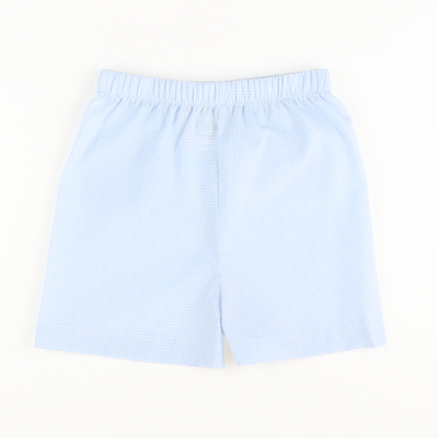 Signature Shorts - Light Blue Mini Gingham - Stellybelly