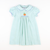 Smocked Pumpkin Collared Dress - Aqua Stripe Knit
