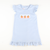 Smocked Classic Pumpkins Dress - Light Blue Micro Stripe Knit