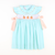 Smocked Classic Pumpkins Ruffle Neck Dress - Mint Pique