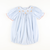 Smocked Tiny Pumpkins Girl Bubble - Light Blue Mini Check Seersucker