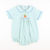 Smocked Pumpkin Collared Boy Bubble - Aqua Stripe Knit