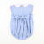 Smocked Geo Pumpkins Collared Girl Bubble - Blue Mini Gingham