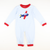 Appliquéd Airplane Boy Long Bubble - Light Blue Stripe Knit