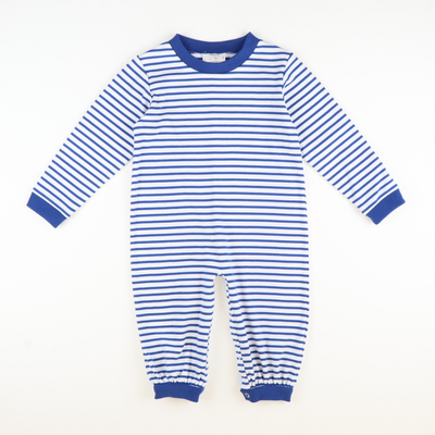 Out & About L/S Boy Long Bubble - Royal Blue Stripe Knit