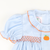 Embroidered Pumpkin Geo Dress - Light Blue Mini Gingham