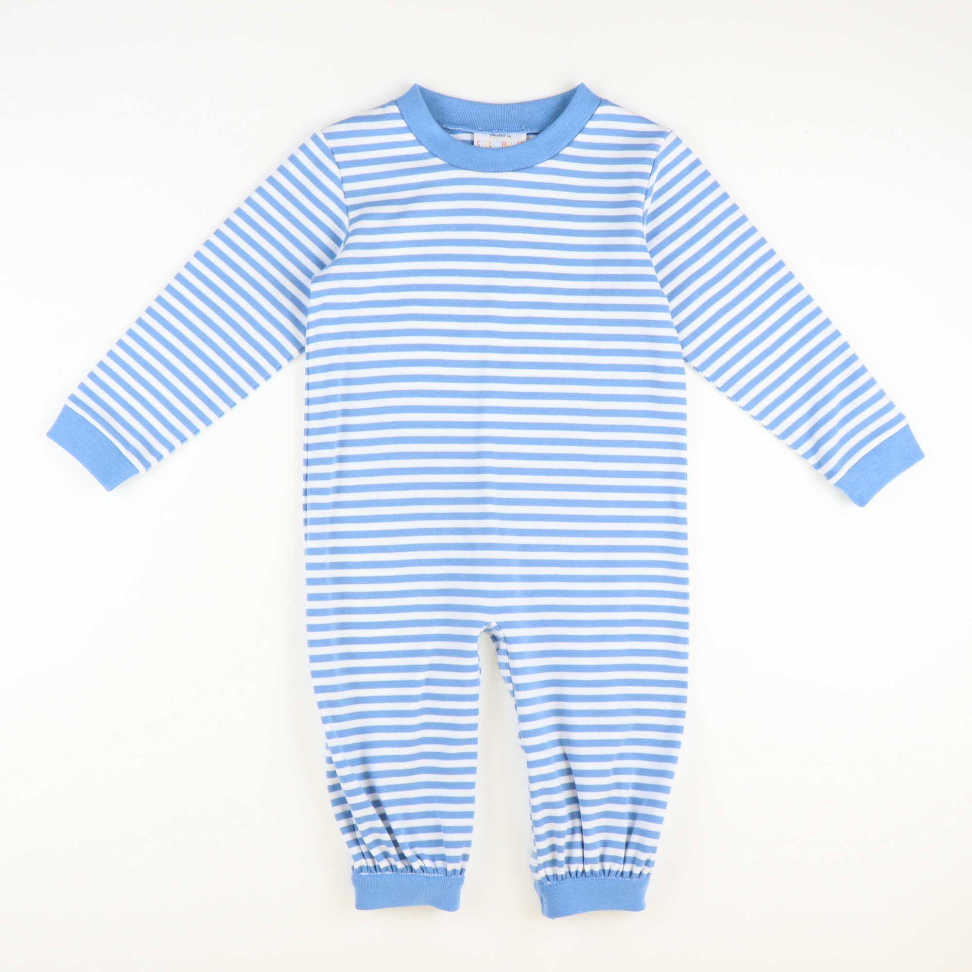 Out & About L/S Boy Long Bubble - Party Blue Stripe Knit