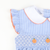 Smocked Geo Pumpkins Collared Girl Bubble - Blue Mini Gingham