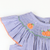 Smocked Autumn Pumpkins Bishop - Royal Blue Sandra Gingham Plaid