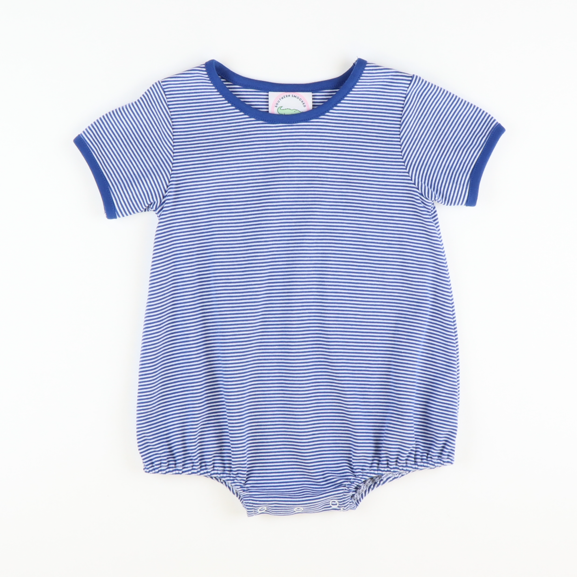 Out & About Girl Bubble - Royal Blue Micro Stripe Knit - Stellybelly