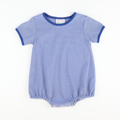 Out & About Girl Bubble - Royal Blue Micro Stripe Knit - Stellybelly