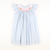Smocked Pumpkins & Bow Bishop - Light Blue Mini Check Seersucker