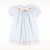 Smocked Autumn Pumpkins Bishop - Light Blue Check Seersucker