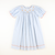 Smocked Tiny Pumpkins Bishop - Light Blue Mini Check Seersucker