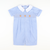Smocked Geo Pumpkins Collared Boy Romper - Blue Mini Gingham