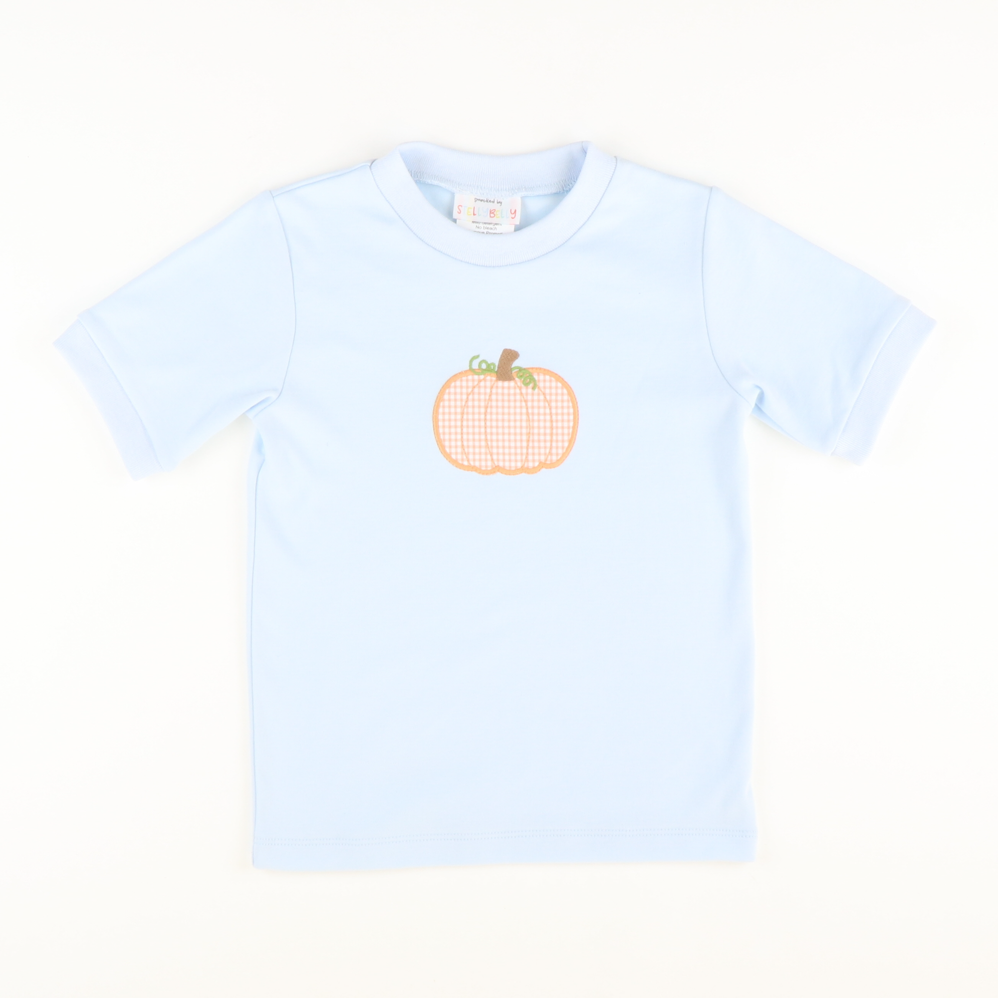 Orange Pumpkin Appliqué Short Sleeve Shirt