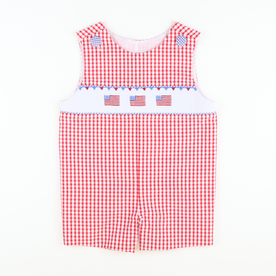 Smocked Stars and Stripes Shortall