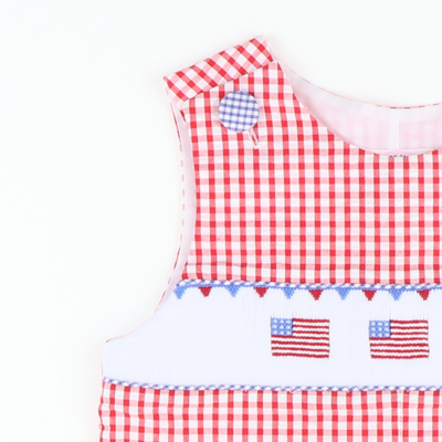 Smocked Stars and Stripes Shortall