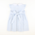 Smocked Patriotic Hearts Dress - Light Blue Mini Check Seersucker