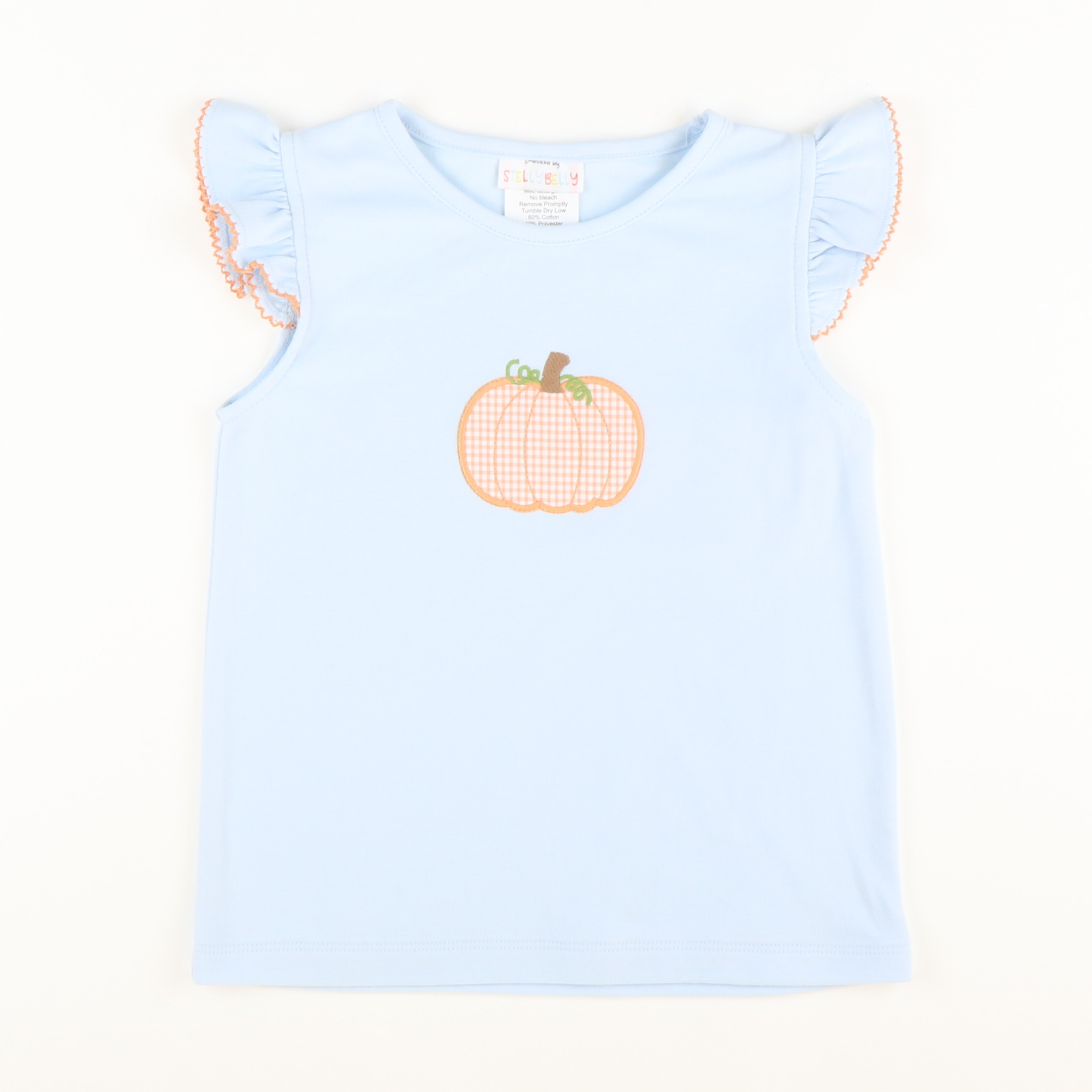 Orange Pumpkin Appliqué Top