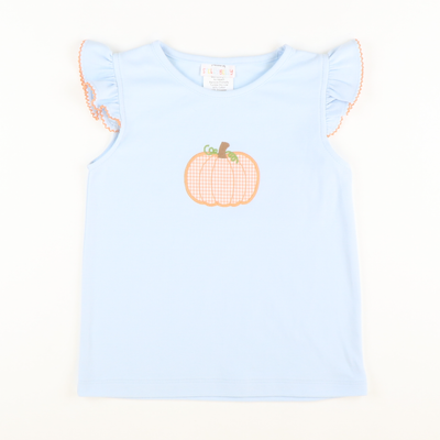 Orange Pumpkin Appliqué Top