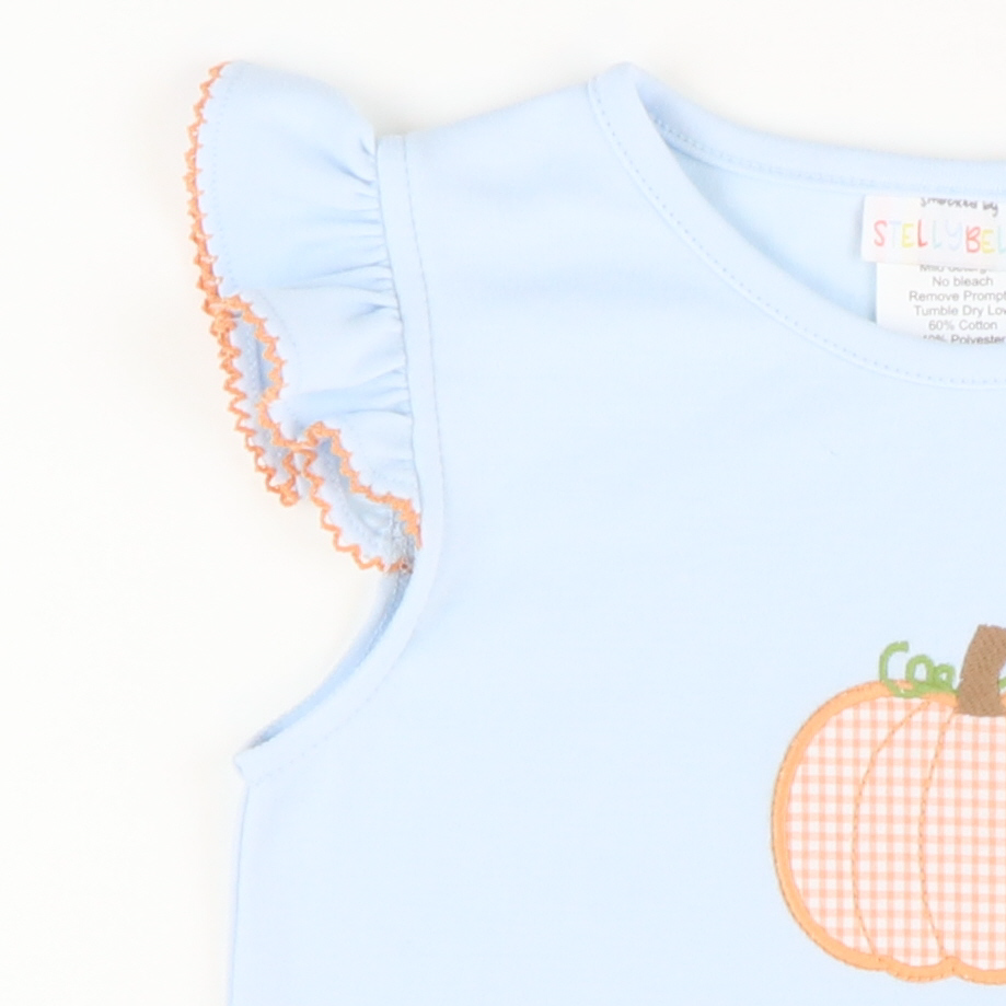 Orange Pumpkin Appliqué Top
