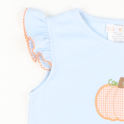 Orange Pumpkin Appliqué Top