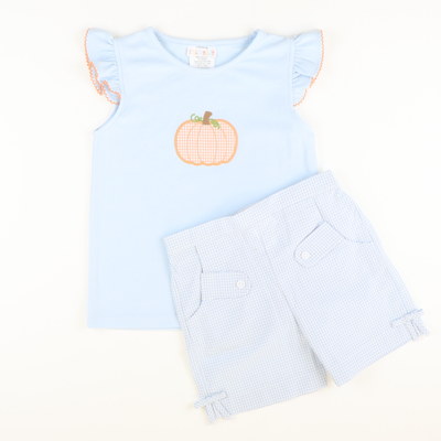 Orange Pumpkin Appliqué Top